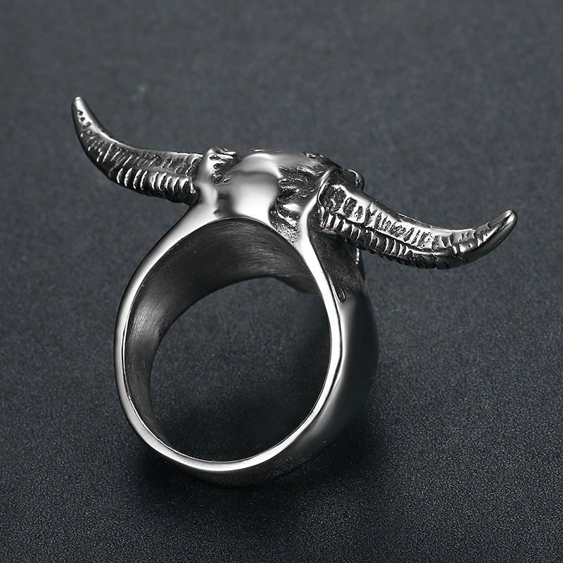 Vintage Longhorn Bull Cowboy Ring - CowderryRings7 US