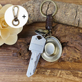 Vintage Western Cowboy Hat Keychain - CowderryKeychainsWhite