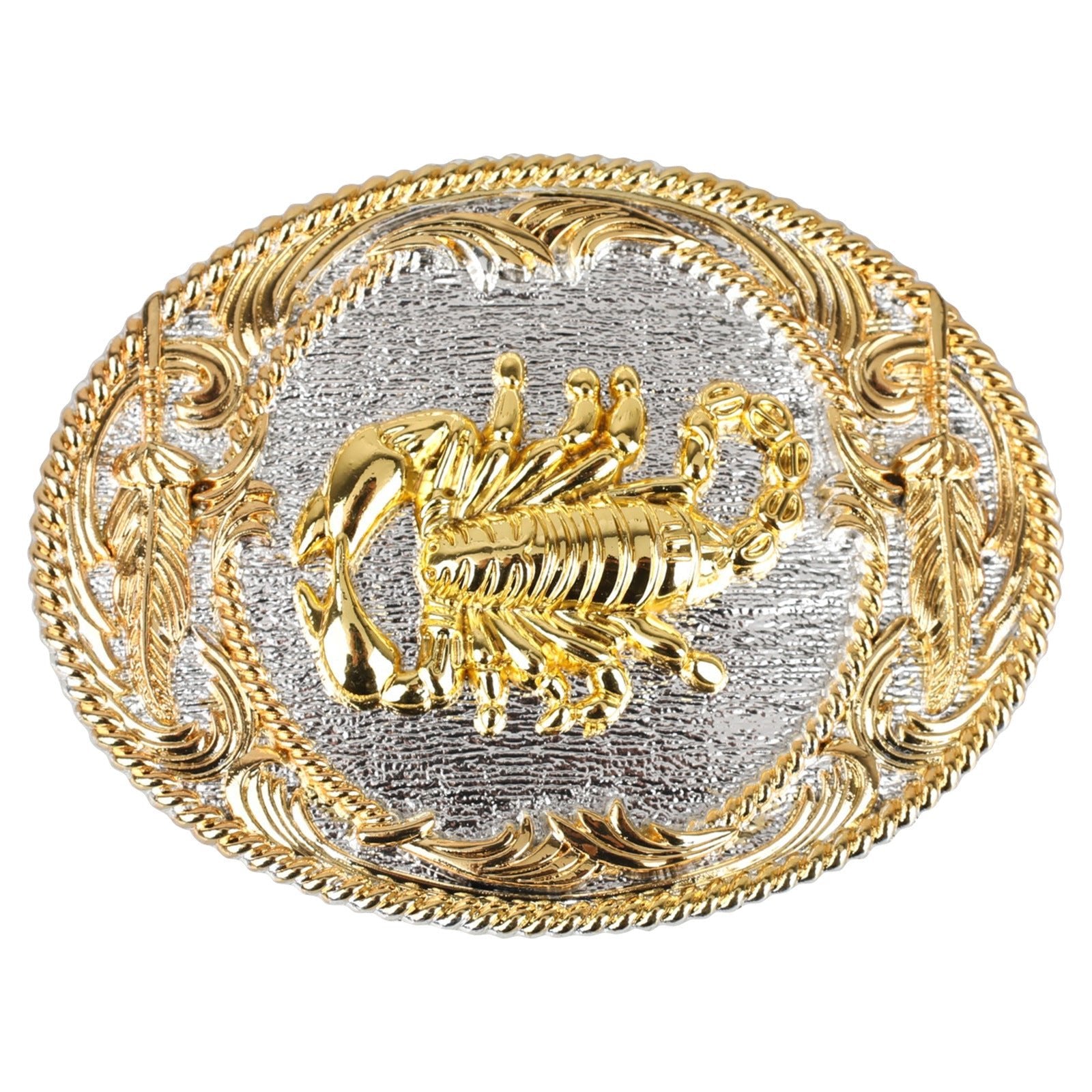 Western Belt Buckle Gold Silver Oval - CowderryBelt BucklesScorpion