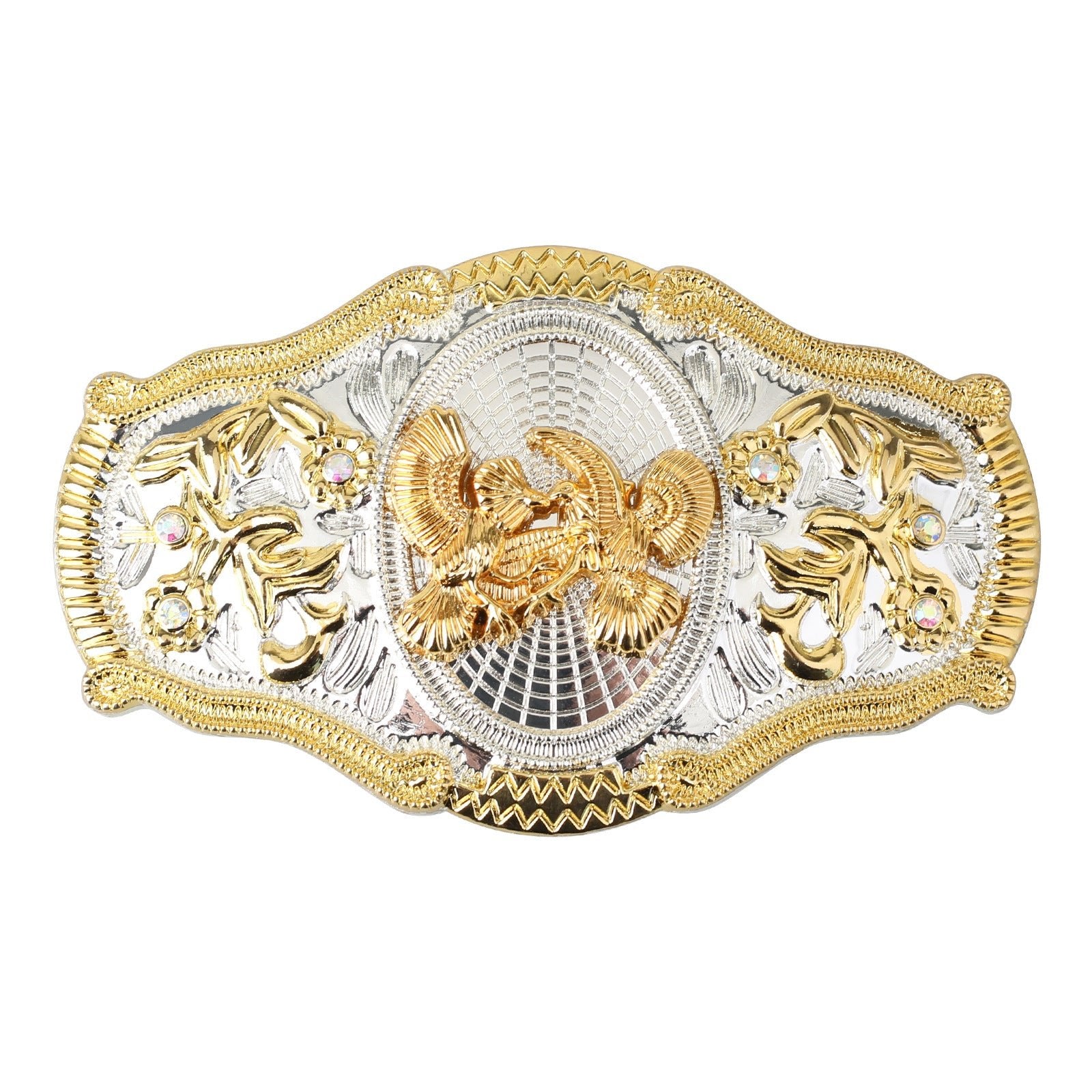 Fibbia Da Cintura Western Con Aquila, Colore Oro E Argento, Larghezza 1,5 Pollici. Stile Grande E Appariscente! Nuova Senza Etichette. - Foto 4