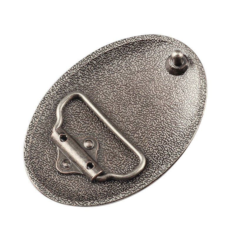 Western Deer Buck Belt Buckle Oval Hunting Wildlife Outdoors - CowderryBelt BucklesSilver