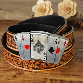 Western Floral Belt With Lighter - CowderryBelts4 Aces