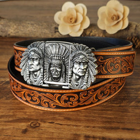 Western Floral Belt With Lighter - CowderryBeltsNative American