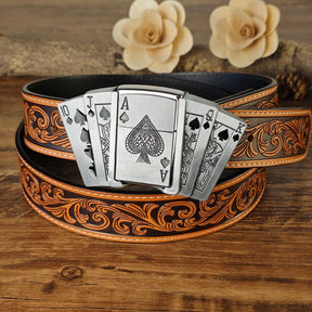 Western Floral Belt With Lighter - CowderryBeltsRoyal Flush