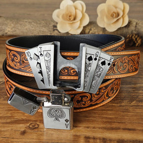 Western Floral Belt With Lighter - CowderryBeltsRoyal Flush