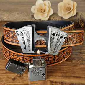 Western Floral Belt With Lighter - CowderryBeltsRoyal Flush