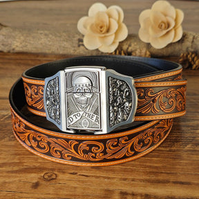 Western Floral Belt With Lighter - CowderryBeltsSkull