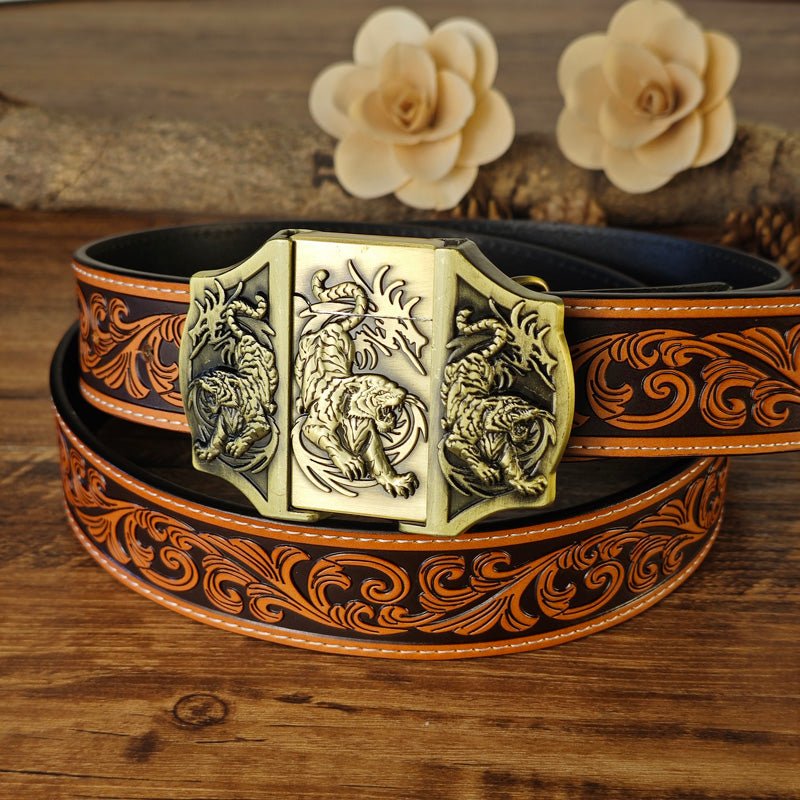 Western Floral Belt With Lighter - CowderryBeltsTiger