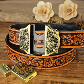 Western Floral Belt With Lighter - CowderryBeltsTiger