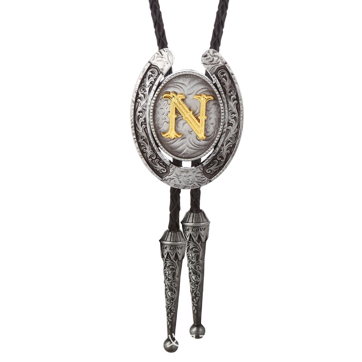 Western Horseshoe Initial Bolo Tie A to Z - CowderryBolo TieN