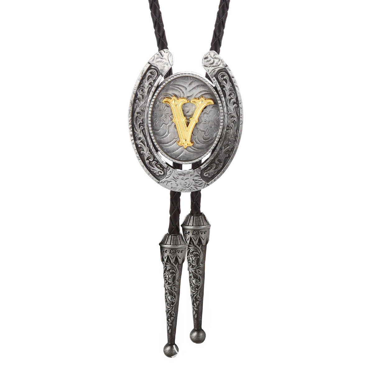 Western Horseshoe Initial Bolo Tie A to Z - CowderryBolo TieV
