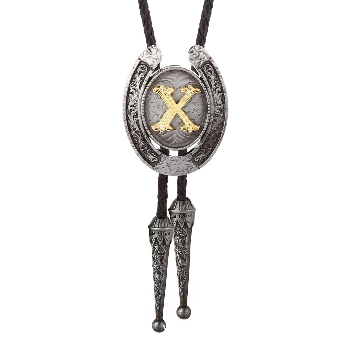 Western Horseshoe Initial Bolo Tie A to Z - CowderryBolo TieX