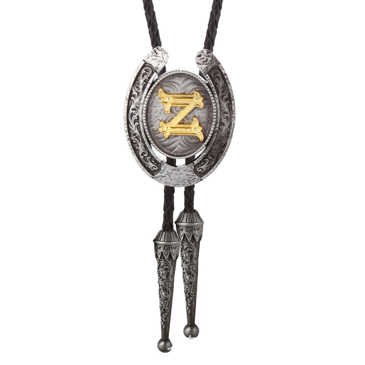 Western Horseshoe Initial Bolo Tie A to Z - CowderryBolo TieZ