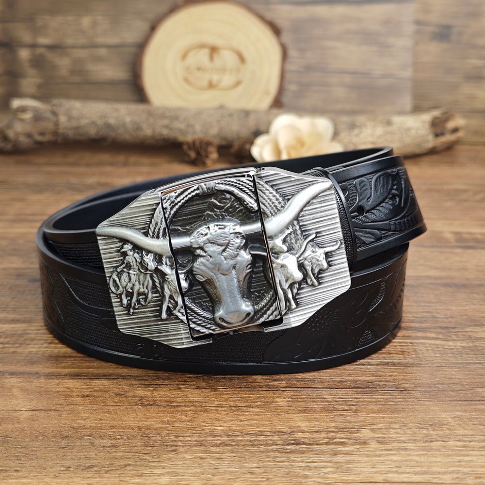 Western Longhorn Belt With Hidden Lighter