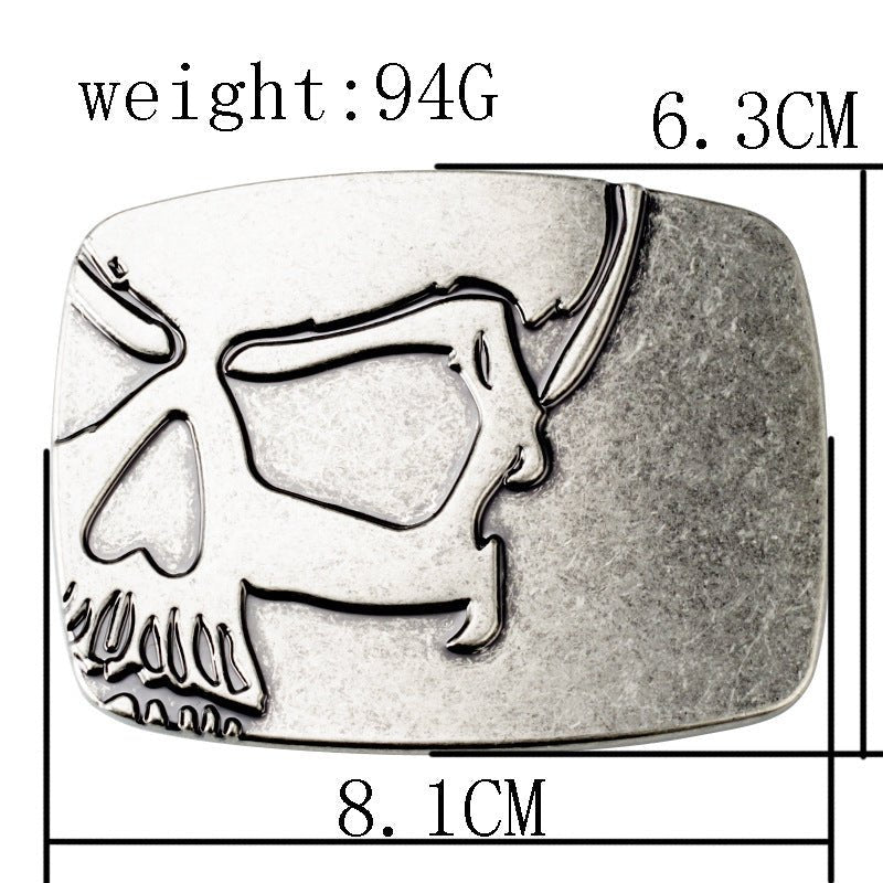 Western Skull Belt Buckle - CowderryBelt BuckleSilver