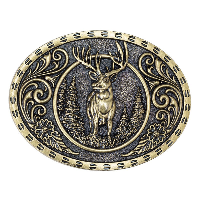 Western Wild Deer Belt Buckle - CowderryBelt BucklesBronze