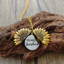 You Are My Sunshine Sunflower Necklace - CowderryNecklacesGold