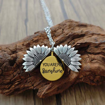 You Are My Sunshine Sunflower Necklace - CowderryNecklacesSilver