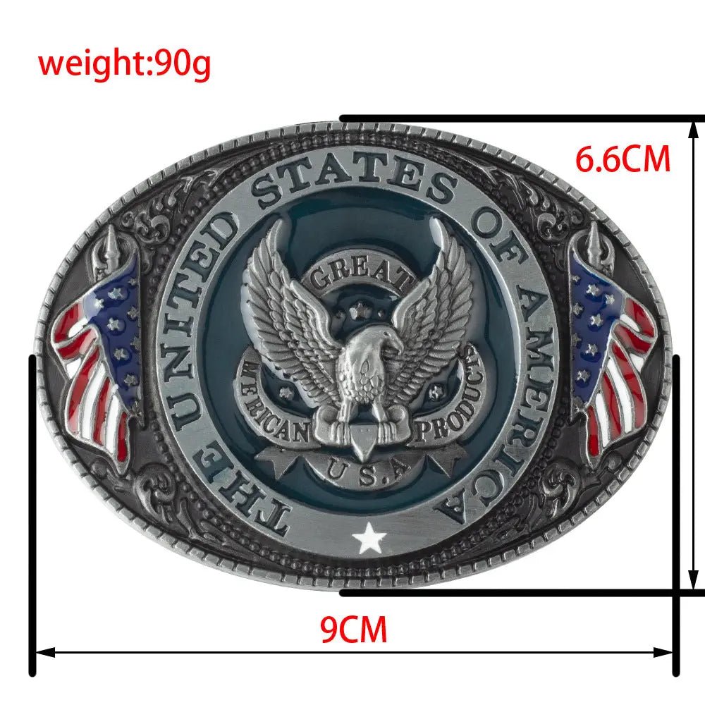 American Eagle with Flag Belt Buckle - CowderryBelt Buckle
