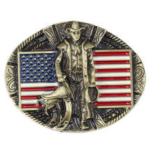 American Flag Cowboys Belt Buckle - CowderryBelt BucklesBronze