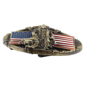 American Flag Cowboys Belt Buckle - CowderryBelt BucklesBronze