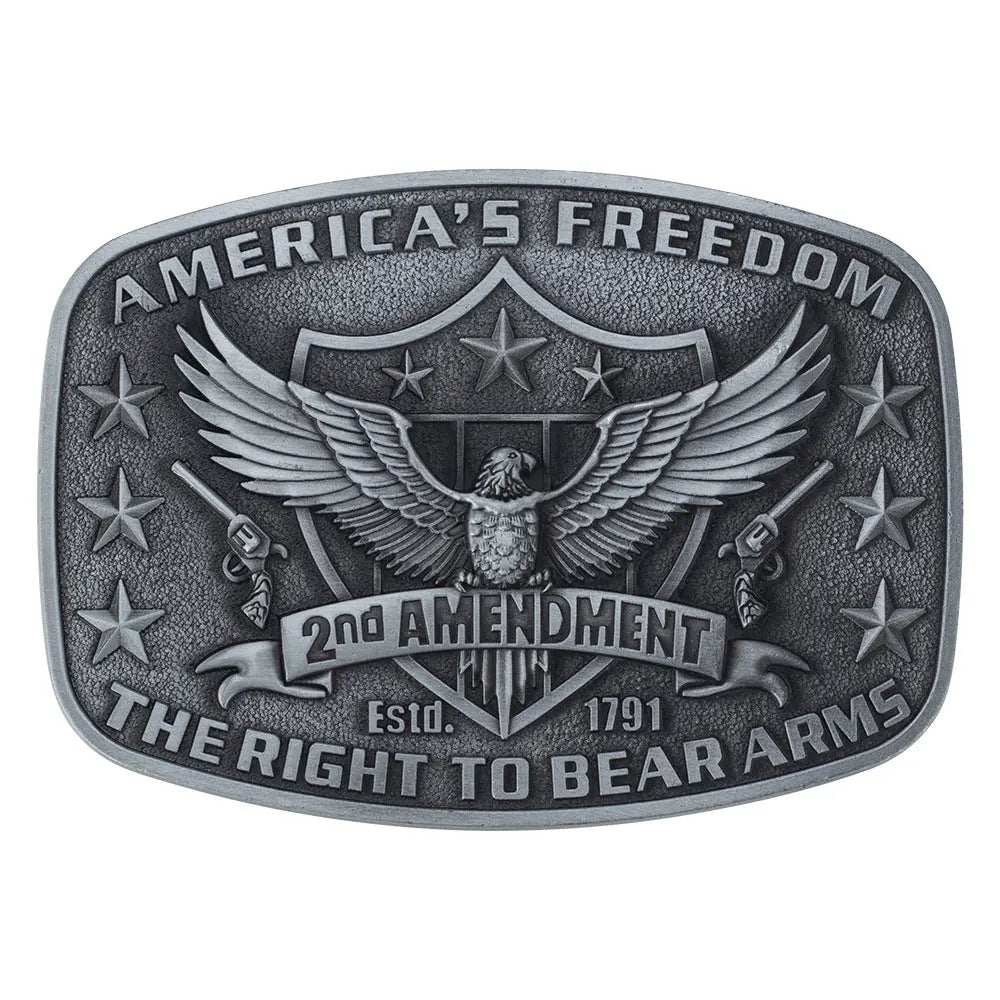 America's Freedom 2nd Amendment Belt Buckle - CowderryBelt BucklePewter
