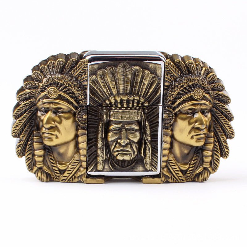 Belt Buckle with Lighter - CowderryBelt BucklesNative American Brown