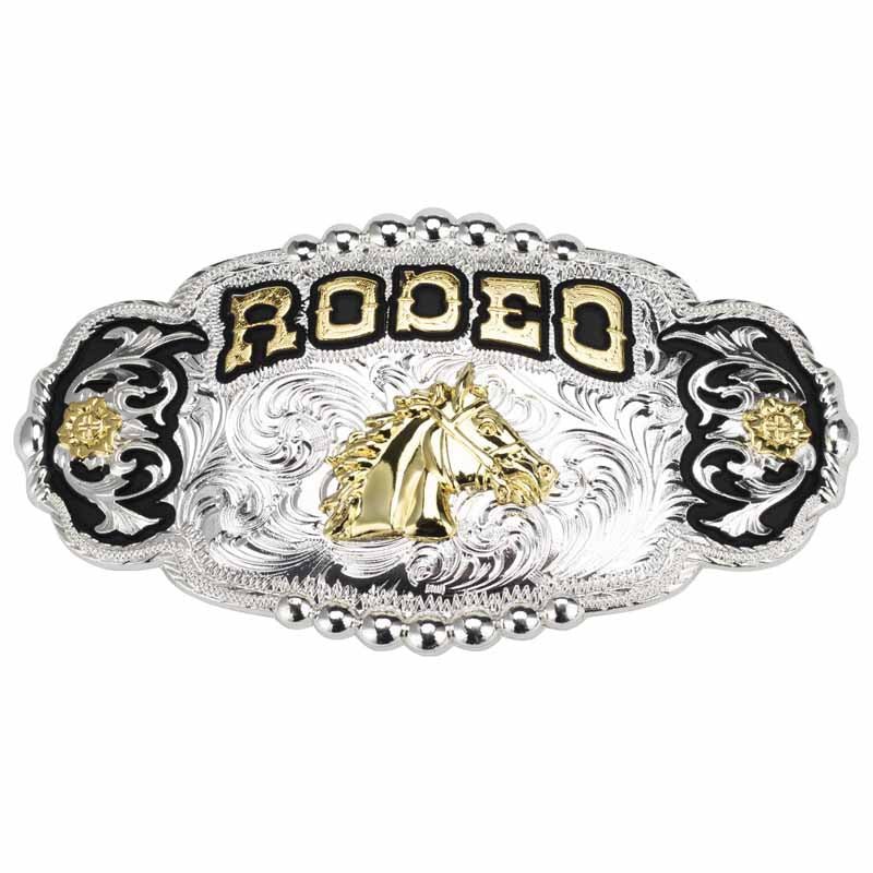 Big Gold Rodeo Cowboy Belt Buckle - CowderryBelt BuckleHorsehead