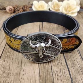 Cool Belt Buckle With Cowboy Country Utility Belt - CowderryBeltBull