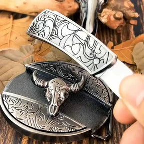 Cool Belt Buckle With Cowboy Country Utility Belt - CowderryBeltHorse