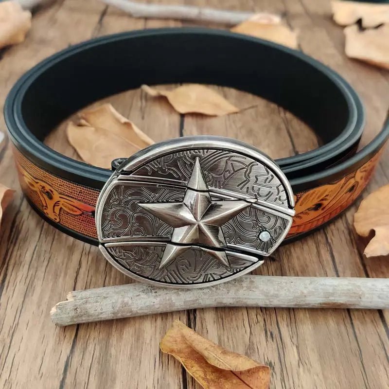 Cool Belt Buckle With Cowboy Country Utility Belt - CowderryBeltLone star