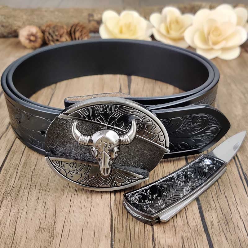 Cool Belt Buckle With Western Black Country Utility Belt - CowderryBeltBull