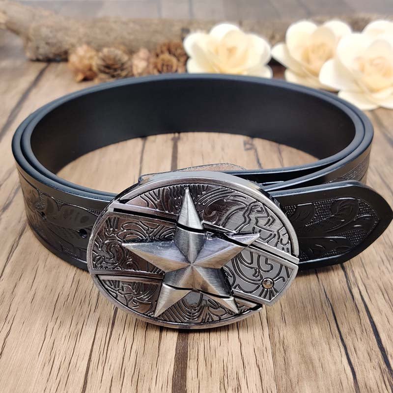 Cool Belt Buckle With Western Black Country Utility Belt - CowderryBeltLone Star