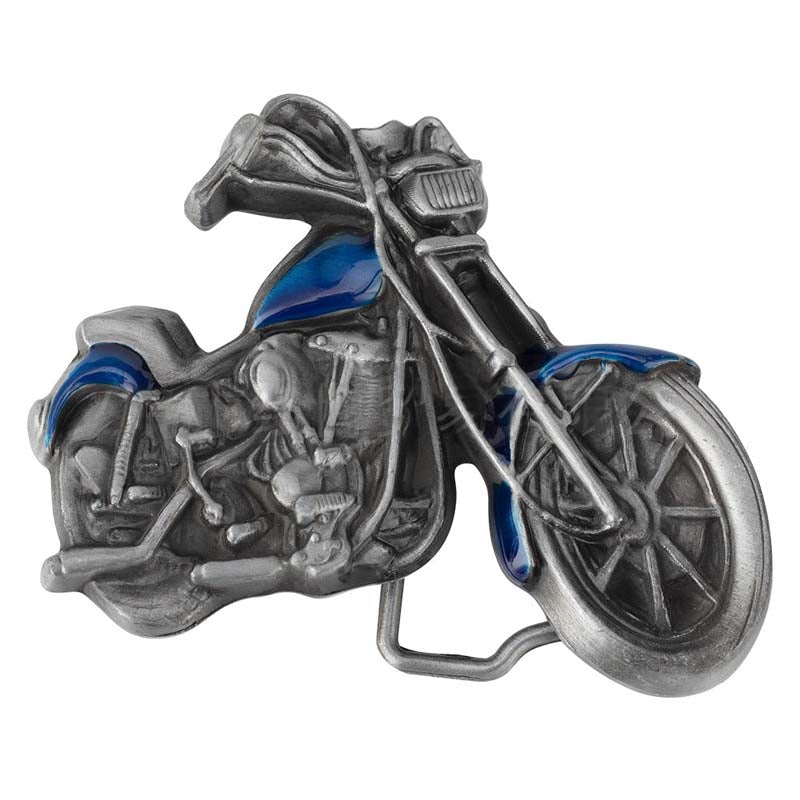 Cool Motorcycle Western Belt Buckle - CowderryBelt BucklesBlue
