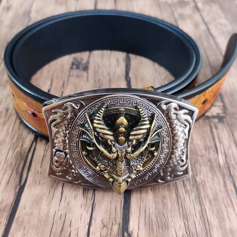 Cool Square Belt Buckle With Cowboy Belt - CowderryBeltsDragon