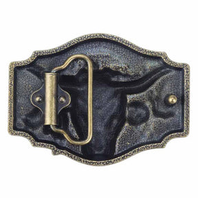 Cowboy Longhorn Belt Buckle - CowderryBelt BuckleBronze