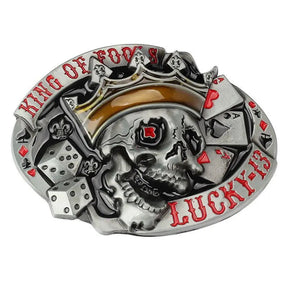 Lucky 13 Skull Belt Buckle - CowderryBelt BuckleStyle1