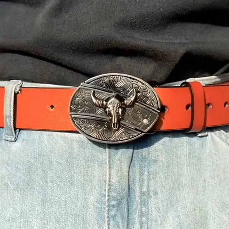 Cowderry Metal Oval Cowboys Belt Buckle Horsehead