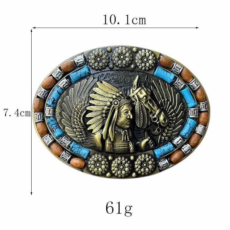 Native American Turquoise Decor Western Belt Buckle - CowderryBelt Buckle