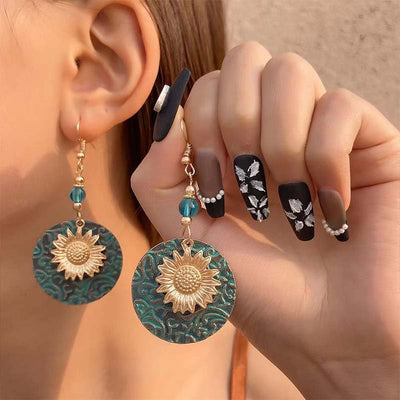 J6504 - 3 Pair Sunflower Earring Set