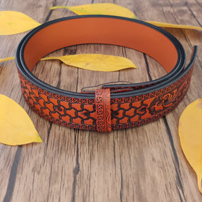 Sunflower Embossed Country Utility Belt - CowderryBelts32-34 (Fit Waist 30-32 in)