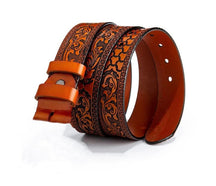 Western Belt Without Buckle 1.5" Wide with Snaps - CowderryBeltsOrange