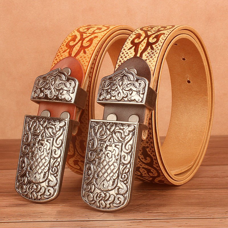 Western Leather Belt for Men - CowderryCoffee