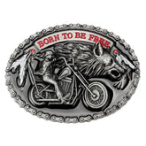 Western Wolf and Motorcycle Belt Buckle - CowderryBelt Buckle